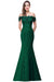 Elegant Off-the-Shoulder Trumpet Bridesmaid Dress Lace Long Evening Dress - Dark Green / US 4 - Prom Dresses