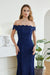 Elegant Off-the-Shoulder Trumpet Bridesmaid Dress Lace Long Evening Dress - Prom Dresses