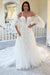 Elegant Off-the-Shoulder Tulle Aline Wedding Dress with Sleeves