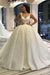 Elegant Sequined Sweetheart Wedding Dress Backless Lace Ball Gown with Appliques