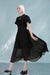 Elegant Short Sleeves Black Daily Lace Formal Dress - Dresses