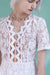Elegant Short Sleeves White Lace Formal Dress Boho Casual Wear Dress - Dresses