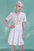 Elegant Short Sleeves White Lace Formal Dress Boho Casual Wear Dress - Dresses