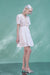 Elegant Short Sleeves White Lace Formal Dress Boho Casual Wear Dress - Dresses