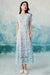 Elegant Sky Blue Simple Floral Lace Dress Aline Formal Dress - Dresses