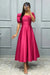 Elegant Square A-Line Prom Dress with Short Sleeves