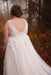 Elegant Tulle Aline Wedding Dress V-neck Plus Size Bridal Dress with Appliques