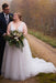 Elegant Tulle Aline Wedding Dress V-neck Plus Size Bridal Dress with Appliques