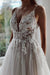 Elegant Tulle Floral Lace Aline Wedding Dresses Sleeveless - Wedding Dresses