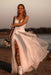 RjerStore Spaghetti Straps V-Neck Empire Tulle Prom Dresses With Split
