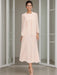 Tea-Length Mother of the Bride Sheath Dress with Beaded Jacket