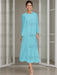Tea-Length Mother of the Bride Sheath Dress with Beaded Jacket