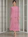 Tea-Length Mother of the Bride Sheath Dress with Beaded Jacket