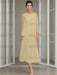 Tea-Length Mother of the Bride Sheath Dress with Beaded Jacket