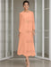 Tea-Length Mother of the Bride Sheath Dress with Beaded Jacket