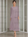 Tea-Length Mother of the Bride Sheath Dress with Beaded Jacket