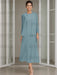Tea-Length Mother of the Bride Sheath Dress with Beaded Jacket
