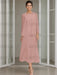 Tea-Length Mother of the Bride Sheath Dress with Beaded Jacket