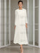 Tea-Length Mother of the Bride Sheath Dress with Beaded Jacket