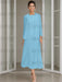 Tea-Length Mother of the Bride Sheath Dress with Beaded Jacket