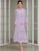 Tea-Length Mother of the Bride Sheath Dress with Beaded Jacket