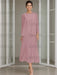 Tea-Length Mother of the Bride Sheath Dress with Beaded Jacket