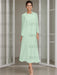 Tea-Length Mother of the Bride Sheath Dress with Beaded Jacket