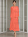 Tea-Length Mother of the Bride Sheath Dress with Beaded Jacket
