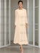 Tea-Length Mother of the Bride Sheath Dress with Beaded Jacket