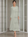 Tea-Length Mother of the Bride Sheath Dress with Beaded Jacket