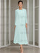 Tea-Length Mother of the Bride Sheath Dress with Beaded Jacket