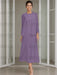 Tea-Length Mother of the Bride Sheath Dress with Beaded Jacket
