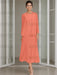 Tea-Length Mother of the Bride Sheath Dress with Beaded Jacket