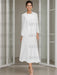 Tea-Length Mother of the Bride Sheath Dress with Beaded Jacket