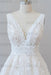 Elegant V-neck Appliques Tulle A-line Wedding Dress - Wedding Dresses