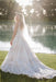 Elegant V neck Ivory Aline Wedding Dress Sleeveless Tulle Lace Bridal Dress