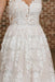 Elegant V neck Ivory Aline Wedding Dress Sleeveless Tulle Lace Bridal Dress