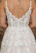Elegant V neck Ivory Aline Wedding Dress Sleeveless Tulle Lace Bridal Dress
