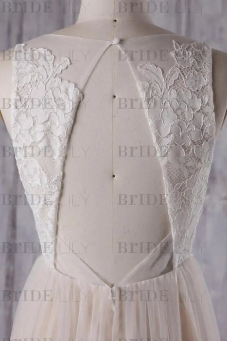 Elegant V-neck Lace A-line Wedding Dress - Wedding Dresses