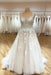 Elegant V-neck Lace Tulle Aline Wedding Dress Appliques Sleeveless