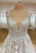Elegant V-neck Lace Tulle Aline Wedding Dress Appliques Sleeveless