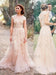 Elegant V-neck Sleeveless Cap Sleeves Floor-Length Wedding Dress - Wedding Dresses