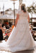 Elegant V-neck Tulle Aline Wedding Dress Plus Size Floral Lace Appliques