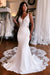 Mermaid Wedding Dress with Lace Appliques & Cathedral Train