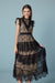 Elgant Bateau Neck Black Lace Maxi Dress Patchwork Sleeveless Evening Dress - Dresses