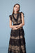 Elgant Bateau Neck Black Lace Maxi Dress Patchwork Sleeveless Evening Dress - Dresses