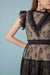 Elgant Bateau Neck Black Lace Maxi Dress Patchwork Sleeveless Evening Dress - Dresses