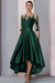 Emerald Mermaid Satin Hi-Lo Mother of-Bride Dress with Appliques - Prom Dresses
