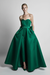 Emerald Sweetheart Evening Jumpsuit Ball Gown Ankle Length Sleeveless Satin Social Party Jumpsuit