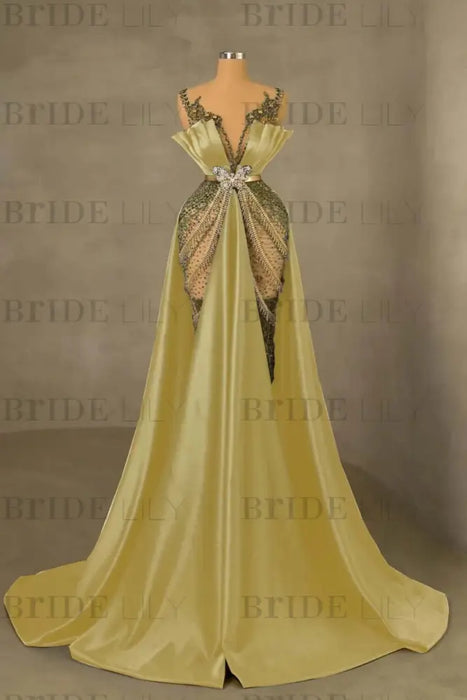 Emerald Green Mermaid Prom Dress Sleeveless Spaghetti Strap Long Evening Gown - Prom Dresses